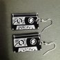 Retro Black Cassette Tape Earrings 80's 90's Party Music Totally Awesome Mix