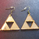 Legend of Zelda Triforce Inspired Laser Cut Gold Acrylic Earrings USA Handmade