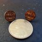 Mini Death Star Shaped Stud Earrings on Laser Cut Cherry Wood