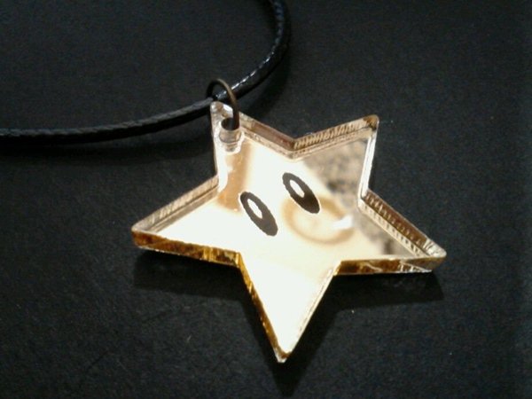 Super Mario Brothers Inspired Invincibility Star Power Up Necklace USA Handmade
