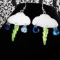Unique Rain Clouds with Lightning Bolt Dangle Earrings Cute Mood Original Gift