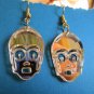 Gold C-3PO Face Earrings Laser Cut Acrylic Star Wars Threepio Episode Robot
