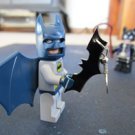 Batarang Styled Laser Cut Pendant Earrings Black - Mirrored Silver Bat Boomarang