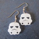 Star Wars White Storm Trooper Helmet Earrings, Bucket Silhouette Cosplay Costume