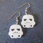 Star Wars White Storm Trooper Helmet Earrings, Bucket Silhouette Cosplay Costume