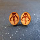 Star Wars Mythosaur Skull Stud Earrings Made of Laser Cut Cherry Wood