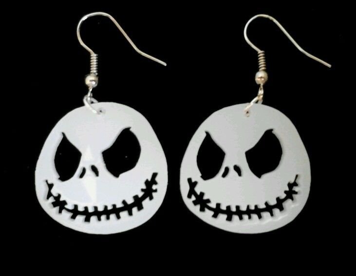 Nightmare Before Christmas Xmas Jack Skellington Face Earrings Costume Accessory