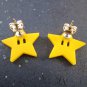 Invincibility Star Inspired Power Up Big Yellow Stud Earrings Super Mario Brothers