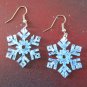 Frozen Snowflake Crystal Earrings in Glitter Blue or Frosty White