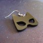 Catwoman Black Mask Silhouette Shape Earrings, Cowl Cat Woman Ears
