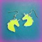 Iridescent Unicorn Bust Silhouette Shape Laser Cut Fantasy Dangle Earrings