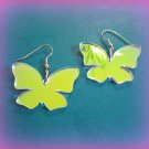 Stunning Iridescent Butterfly Wings Laser Cut Silhouette Shape Dangle Earrings