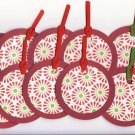 Set of 16 Retro Poinsettia Christmas Holiday Gift or Hang Tags