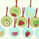 Set of 9 Delicious Fruit Gift or Hang Tags