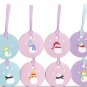 Set of 12 Blue, Pink, and Purple Bling Cardstock Snowmen Gift or Hang Tags