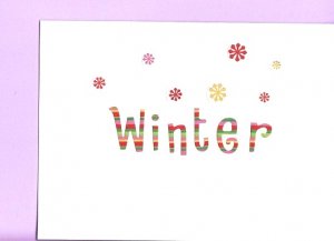 Bright Rainbow Winter Card with Matching Envelope