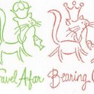 Set of 6 Humorous Wise Cats Christmas Cards with Envelopes