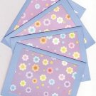 Set of 4 Glitter Flower Cards with Evelopes