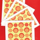 Set of 4 Retro Circles Cards with Envelopes