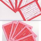 Set of 10 Valentines Day Love Wording Cards with Envlopes