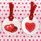 Set of 4 Valentines Day Chocolate Boxes Gift or Hang Tags with Felt String