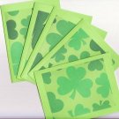 Set of 5 Saint Patrick's Day Green Shamrock Cards with Envelopes