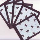 Set of 5 Black Scottie Dog Cards with Envelopes