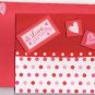 Pink and Red Love Struck Dimensional Glitter Heart Card with Matching Envelope