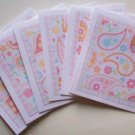 Set of 6 Bohemian Paisley Flower Cards