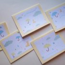 Set of 5 "Stuck Out In The Rain" and "Just A Little Spring Shower" Cards with Envelopes