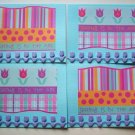 Set of 4 Spring Is In The Air Cards With Dimensional Row Of Felt Tulips with Envelopes