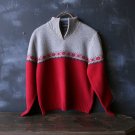 Vintage Womens Woolrich Wool Sweater in Gray and Red