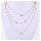 3 layer chain clavicle chain necklace