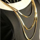 Three layers of multilayer metal snake bone deserve to act the role of long chain necklace sweater