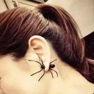Punk street handsome personality alternative black spider whimsy stud earrings