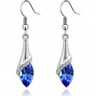 Beautiful long sapphire crystal earrings