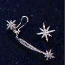 Personality trend is shining diamond snow asymmetric stud earrings