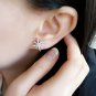 Personality trend is shining diamond snow asymmetric stud earrings