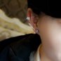Personality trend is shining diamond snow asymmetric stud earrings