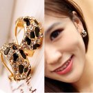 Delicate leopard earrings radian half marks diamond earrings