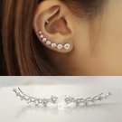 Fashion zircon crystals conjoined earrings