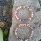 Ruby, rhodochrosite, tanzanite, wood handmade natural bracelet
