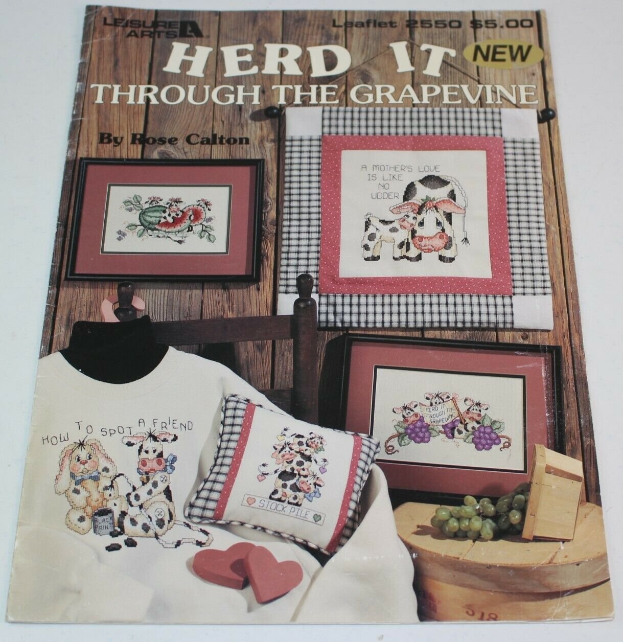 Leisure Arts Herd It Through The Grapevine Rose Calton Counted Cross Stitch 2550
