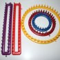 5 Piece Knitting Loom Set - 3 Round Sm Med Lg and 2 Long Rectangle