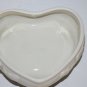 Vtg Ceramic Heart Shaped Ring Holder and Trinket Box Embossed Roses w Gold Trim
