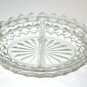 Vintage Fostoria Whitehall Indiana American Cube Clear Glass Divided Dish Relish
