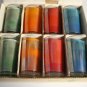 Bartlett Collins Vtg 8 Glass Set Box Tumblers Glasses Spring Summer Winter Fall