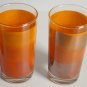 Bartlett Collins Vtg 8 Glass Set Box Tumblers Glasses Spring Summer Winter Fall