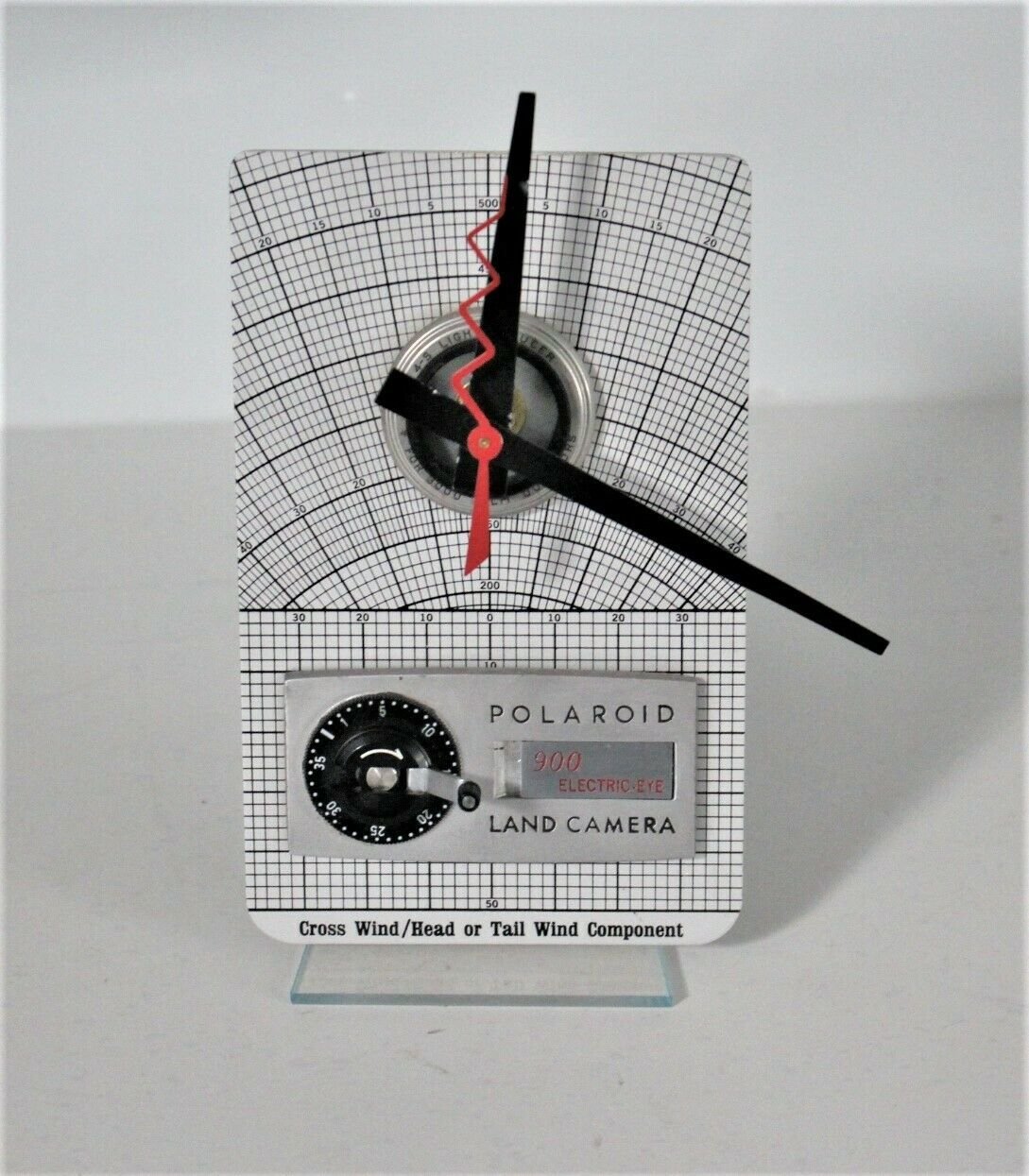 OOAK Art Desk Mantle Clock made from Vintage Polaroid Land Camera Parts