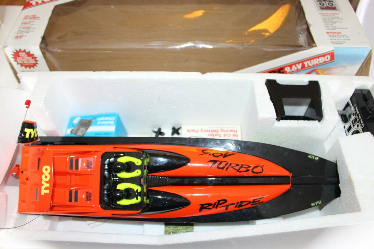 Tyco RC RipTide Jet Racing Boat 9.6V Turbo Model 2745-49 in Box w Extra ...